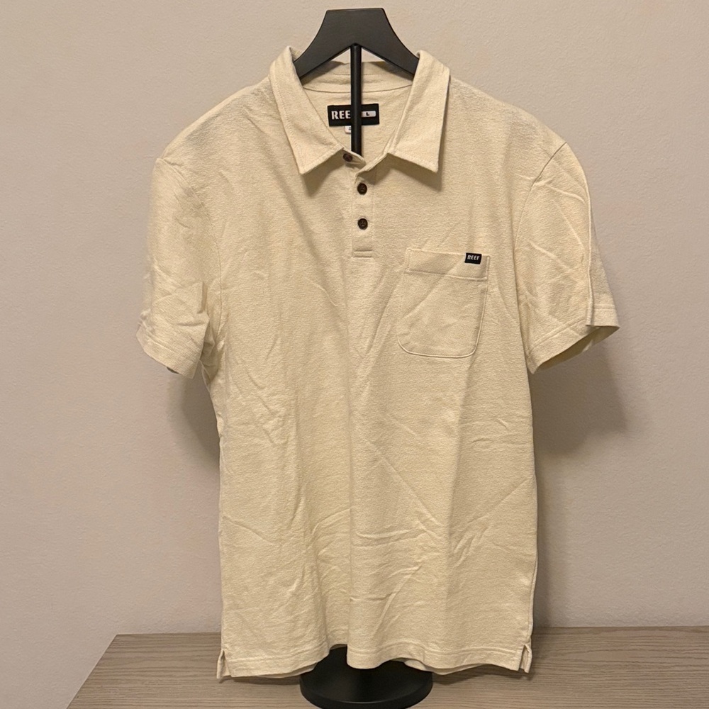 Reef Men's Cream Polo Shirt